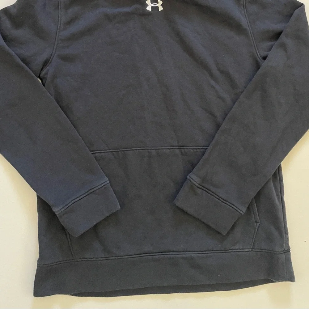 Youth Large Black Under Armour Cotton Sweater Hoodie Sportswear DriFit Hood